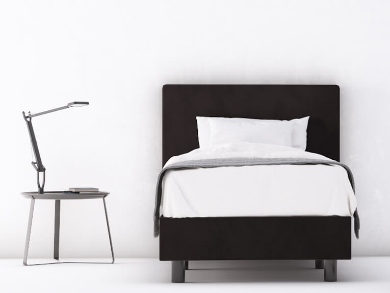 Boxspring zwart voorkant 1 persoon