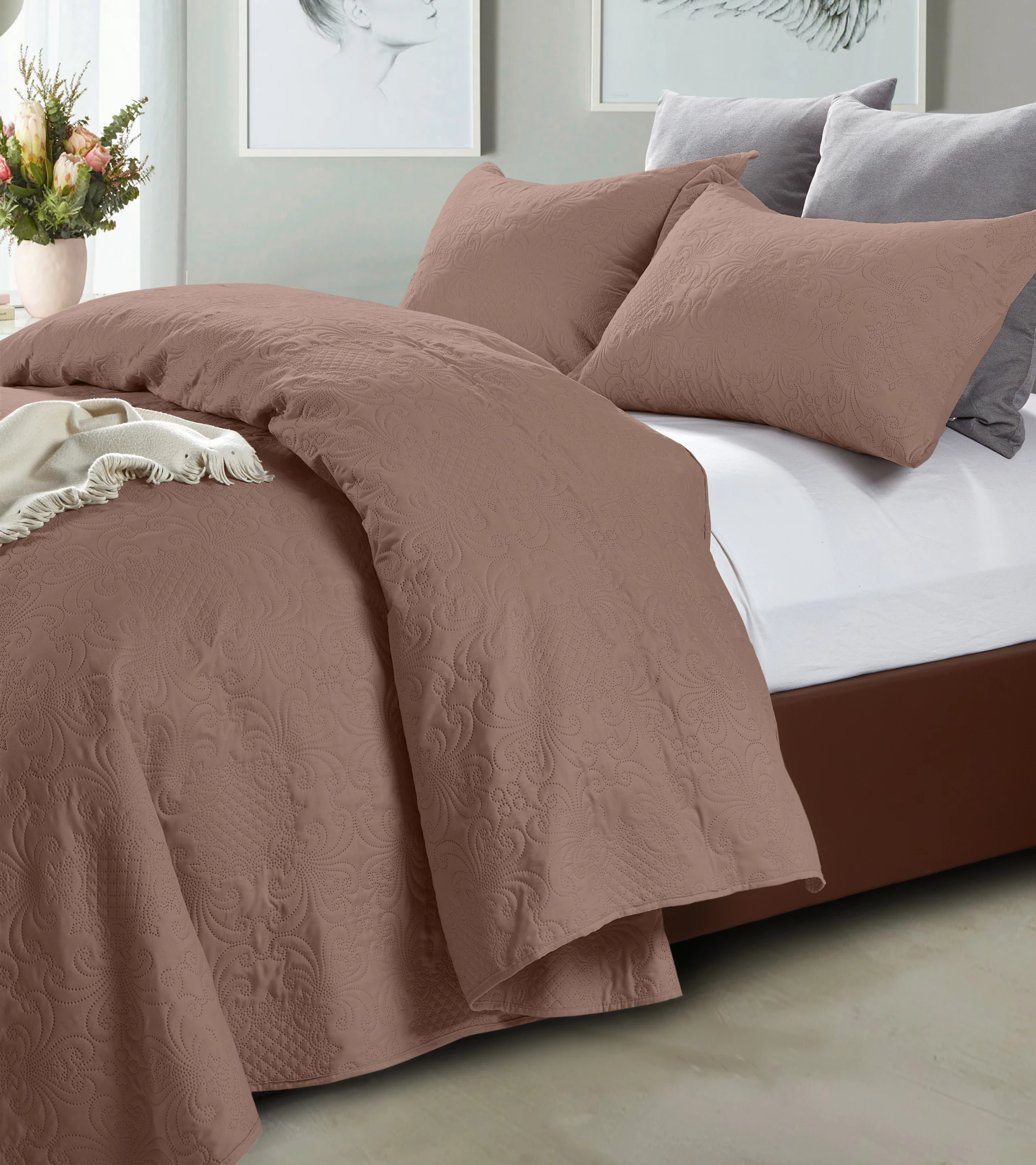 Bedsprei Delft Taupe - Afbeelding 3