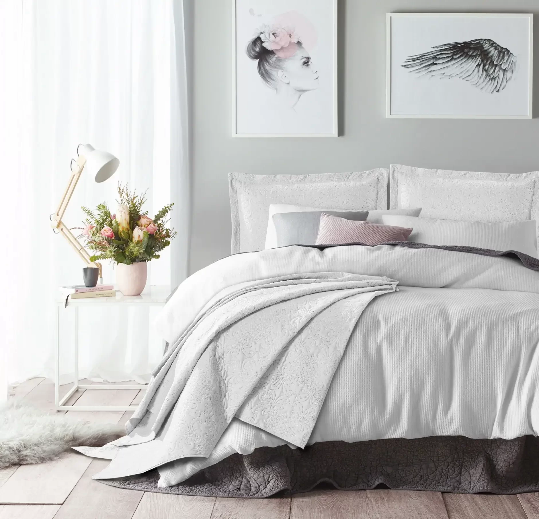 Bedsprei Delft Wit