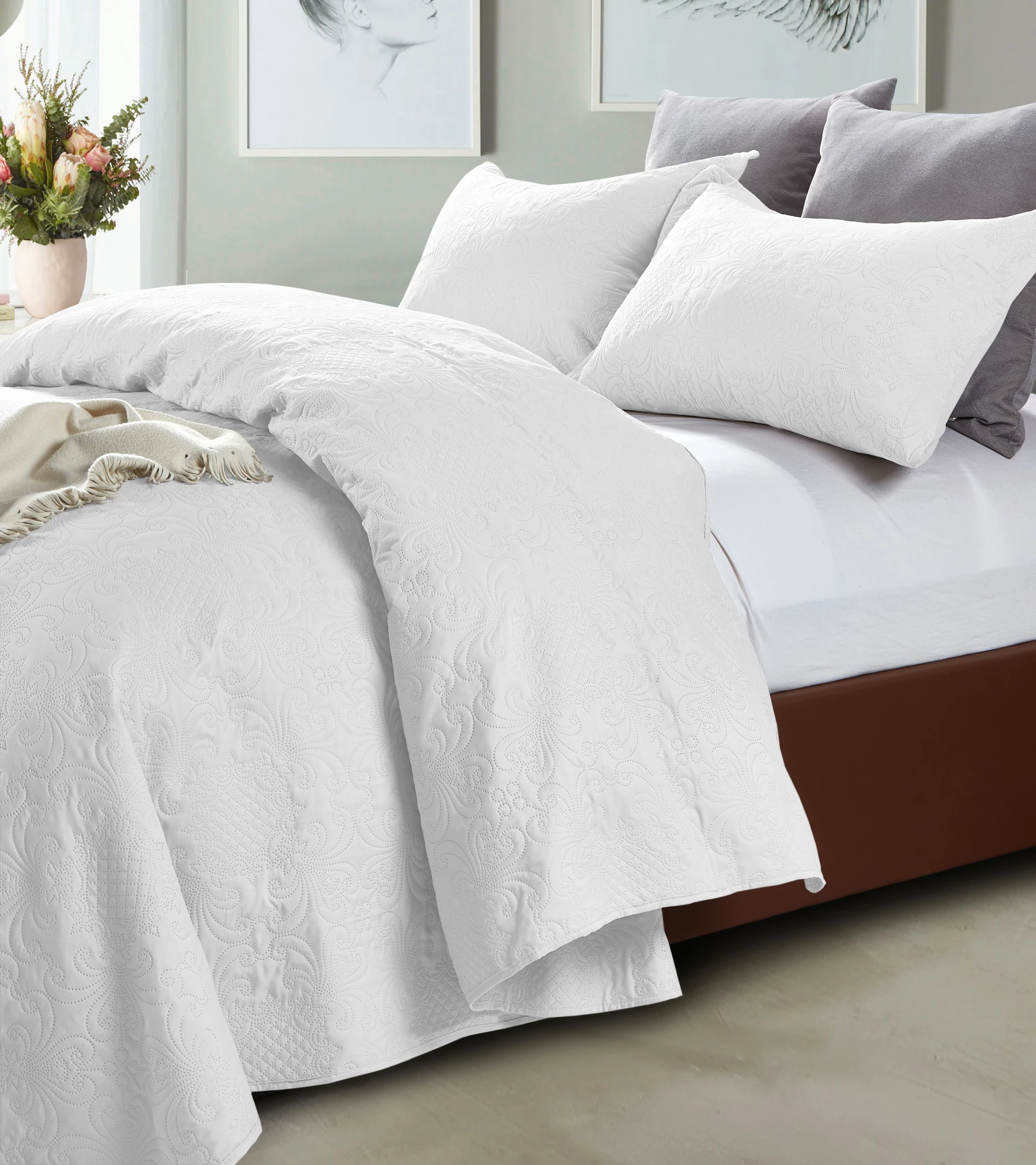 Bedsprei Delft Wit - Afbeelding 2