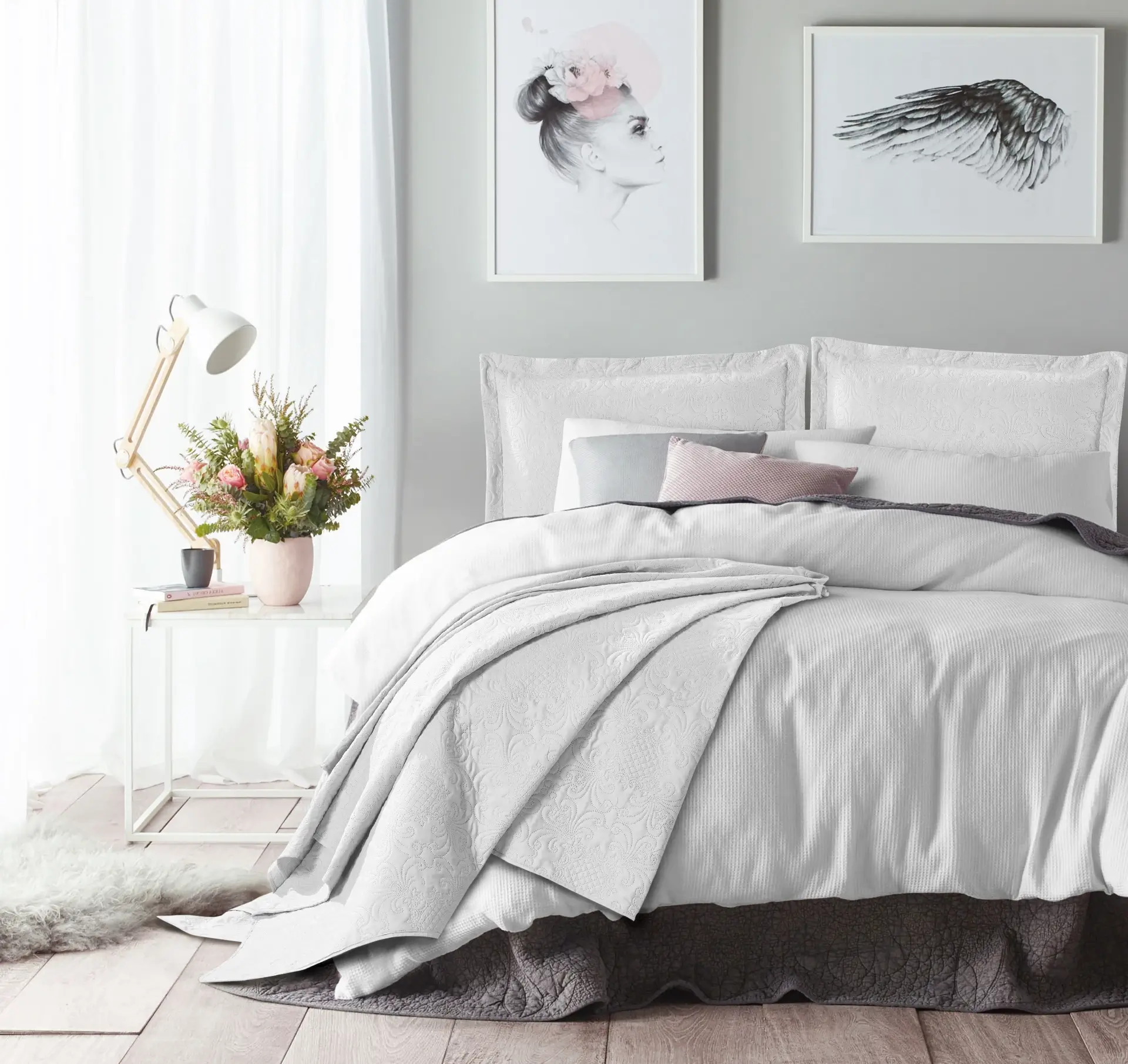 Bedsprei Delft Wit