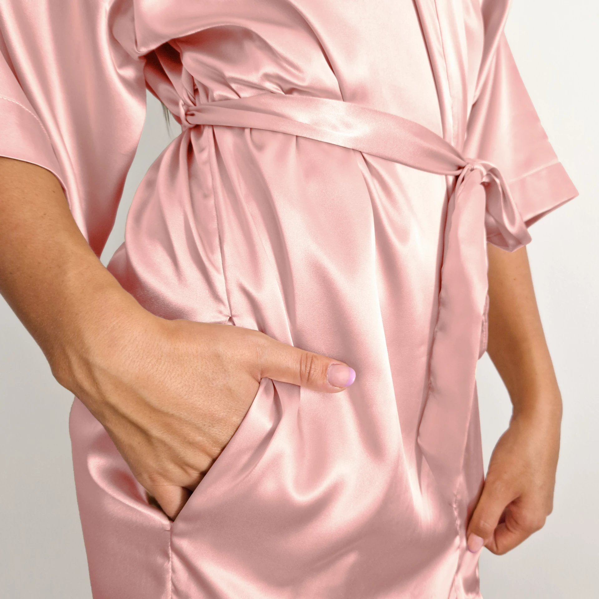 Kimono Satijn Ijmuiden Roze - Afbeelding 4