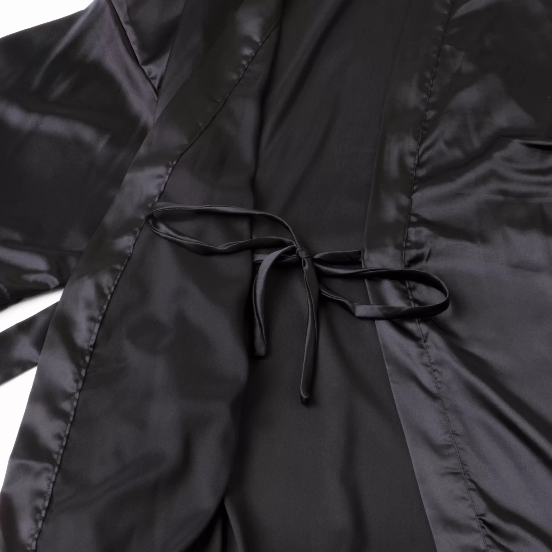 Kimono Satijn Ijmuiden Zwart