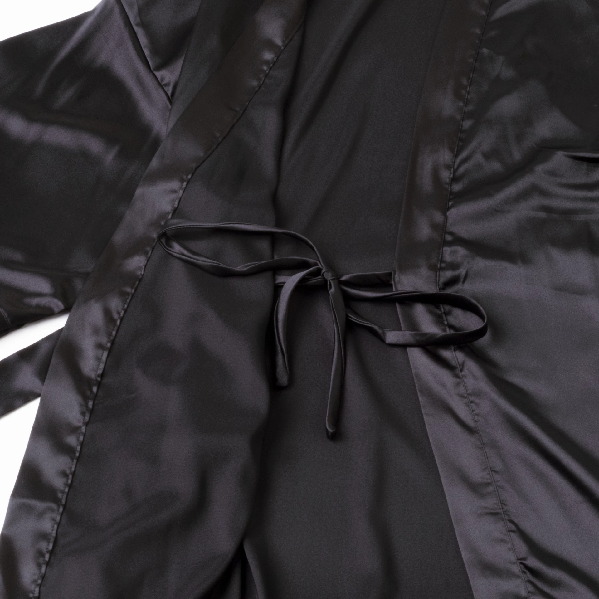 Kimono Satijn Ijmuiden Zwart