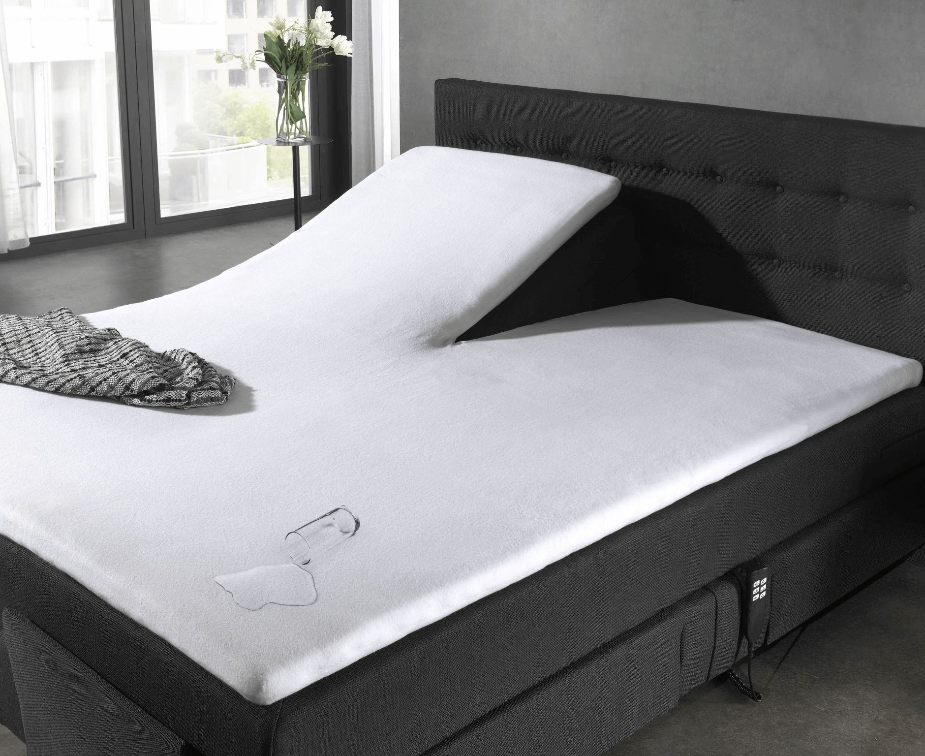 Molton waterdichte matrasbeschermer/Incontinentie Splittopper Hoeslaken