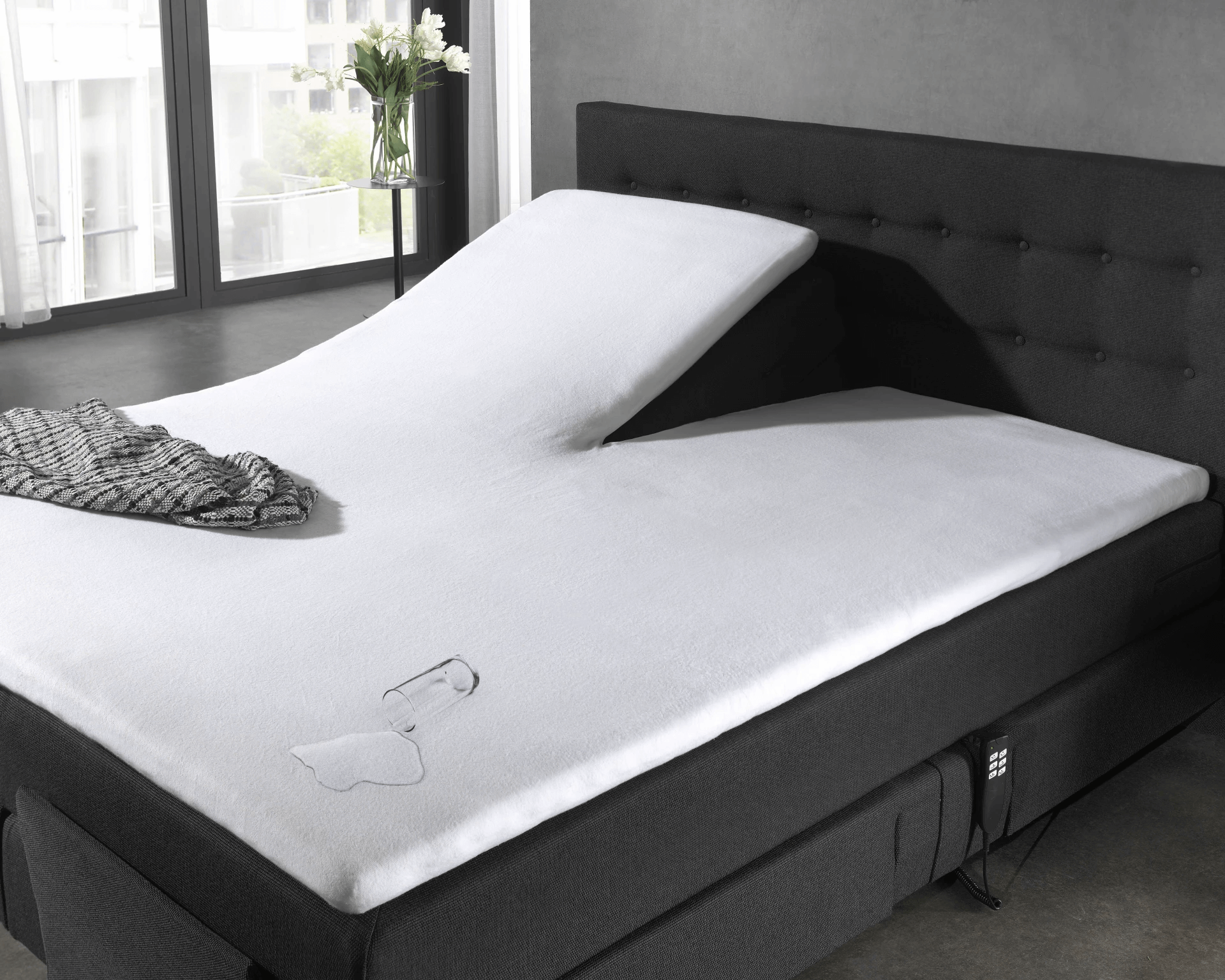 Molton waterdichte matrasbeschermer/Incontinentie Splittopper Hoeslaken