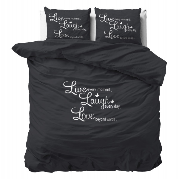 Live, laugh and love Antraciet