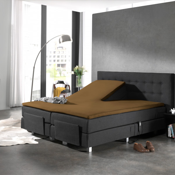 Splittopper Katoen Hoeslaken Taupe